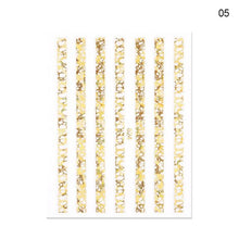 将图片加载到图库查看器，Nail Strip Stickers Black Gold Rose Gold Silver Metal Strip Tape Nail Art Adhesive Foil Tips Nail Sticker Decals Metallic Curve Strip Line Nail Decal Self-Adhesive 3D Wave Design Decoration for Women Girls Tape Nail Art Stickers Decal Decoration
