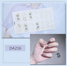 Load image into Gallery viewer, Nail Wraps Polish Decals Strips Golden Glitter 3D Adhesive Full Nail Art Stickers Manicure Kits Women Nail Decorations Accessories Metal Curve Stripe Lines Design Letter Nail Sticker Adhesive Decoration Template Nail Tool Decorations
