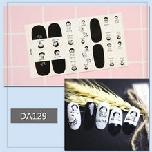 Load image into Gallery viewer, Nail Wraps Polish Decals Strips Golden Glitter 3D Adhesive Full Nail Art Stickers Manicure Kits Women Nail Decorations Accessories Metal Curve Stripe Lines Design Letter Nail Sticker Adhesive Decoration Template Nail Tool Decorations
