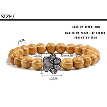 将图片加载到图库查看器，Natural Matte Black Lava Volcanic Stone Paw Print Charm Bracelet Pet Memorial Cat Dog Lovers Jewelry Bracelets For Women Men Stress Relief Yoga Bracelet Mood Bracelet Gifts For Women And Girls
