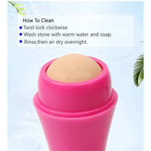 Load image into Gallery viewer, Natural Reusable Oil Resistant Facial Tool Roller Oil Control Rolling Stone Women Makeup Face Skin Care Tool Facial Cleaning Oil Absorption Roller On Ball Suitable for Traveling At Home Or Going Conduct For Facial Massage
