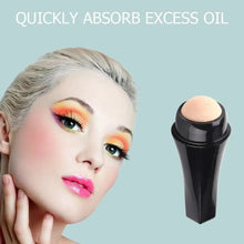 Load image into Gallery viewer, Natural Reusable Oil Resistant Facial Tool Roller Oil Control Rolling Stone Women Makeup Face Skin Care Tool Facial Cleaning Oil Absorption Roller On Ball Suitable for Traveling At Home Or Going Conduct For Facial Massage
