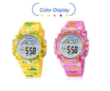 Load image into Gallery viewer, Navy Blue Camouflage Kids Watches LED Colorful Flash Digital Waterproof Date Week Creative Children Watch Sport Multi Function 30M Waterproof LED Alarm Stopwatch Digital Child Wristwatch For Boy Girl
