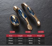 将图片加载到图库查看器，Navy Blue Ceramic Door Handles European Antique Furniture Handles Drawer Pulls Kitchen Cabinet Knobs And Handles Entry Door Handle With Door Lever For Right And Left Sided Doors
