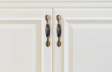 将图片加载到图库查看器，Navy Blue Ceramic Door Handles European Antique Furniture Handles Drawer Pulls Kitchen Cabinet Knobs And Handles Entry Door Handle With Door Lever For Right And Left Sided Doors
