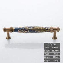 将图片加载到图库查看器，Navy Blue Ceramic Door Handles European Antique Furniture Handles Drawer Pulls Kitchen Cabinet Knobs And Handles Entry Door Handle With Door Lever For Right And Left Sided Doors
