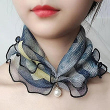 将图片加载到图库查看器，Neck Collars Fashion Scarves for Women And Girls Print Satin Silk Scarf Female Bandana Head Bib Scarfs For Ladies
