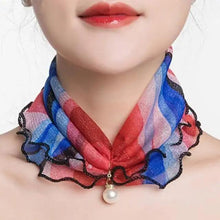 将图片加载到图库查看器，Neck Collars Fashion Scarves for Women And Girls Print Satin Silk Scarf Female Bandana Head Bib Scarfs For Ladies
