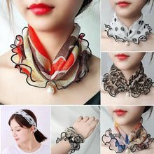 将图片加载到图库查看器，Neck Collars Fashion Scarves for Women And Girls Print Satin Silk Scarf Female Bandana Head Bib Scarfs For Ladies
