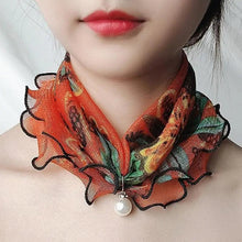 将图片加载到图库查看器，Neck Collars Fashion Scarves for Women And Girls Print Satin Silk Scarf Female Bandana Head Bib Scarfs For Ladies
