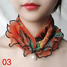 将图片加载到图库查看器，Neck Collars Fashion Scarves for Women And Girls Print Satin Silk Scarf Female Bandana Head Bib Scarfs For Ladies
