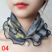 将图片加载到图库查看器，Neck Collars Fashion Scarves for Women And Girls Print Satin Silk Scarf Female Bandana Head Bib Scarfs For Ladies
