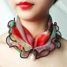 将图片加载到图库查看器，Neck Collars Fashion Scarves for Women And Girls Print Satin Silk Scarf Female Bandana Head Bib Scarfs For Ladies
