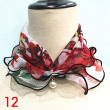 将图片加载到图库查看器，Neck Collars Fashion Scarves for Women And Girls Print Satin Silk Scarf Female Bandana Head Bib Scarfs For Ladies
