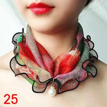 将图片加载到图库查看器，Neck Collars Fashion Scarves for Women And Girls Print Satin Silk Scarf Female Bandana Head Bib Scarfs For Ladies
