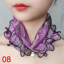 将图片加载到图库查看器，Neck Collars Fashion Scarves for Women And Girls Print Satin Silk Scarf Female Bandana Head Bib Scarfs For Ladies
