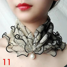 将图片加载到图库查看器，Neck Collars Fashion Scarves for Women And Girls Print Satin Silk Scarf Female Bandana Head Bib Scarfs For Ladies
