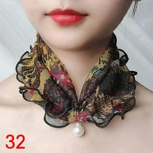 将图片加载到图库查看器，Neck Collars Fashion Scarves for Women And Girls Print Satin Silk Scarf Female Bandana Head Bib Scarfs For Ladies
