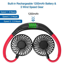 Load image into Gallery viewer, Neck Hanging Fan Hand Free Portable
