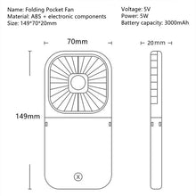 将图片加载到图库查看器，Neck Hanging Fan Ventilator Foldable USB Adjustable Rechargeable Cooling Mute Power Bank Handheld Portable Desk Fan Portable Fan Portable Mini Fan USB Rechargeable with Power Bank Handheld Fan Desk Adjustable Fan Air Cooler Home Office Outdoor Travel
