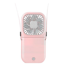 将图片加载到图库查看器，Neck Hanging Fan Ventilator Foldable USB Adjustable Rechargeable Cooling Mute Power Bank Handheld Portable Desk Fan Portable Fan Portable Mini Fan USB Rechargeable with Power Bank Handheld Fan Desk Adjustable Fan Air Cooler Home Office Outdoor Travel
