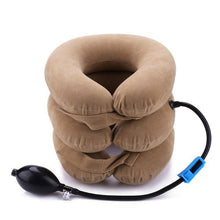 Load image into Gallery viewer, Neck Pillow Home Office Travel Pillow 3-layered Air Inflatable Vertebra Auxiliary Tools Neck Support Assistant Pillow Air Adjustable and Inflatable Neck Pillow Comfort Neck Travel Pillow Airplane Pillow Cervical Neck Pillow for Kids Adults
