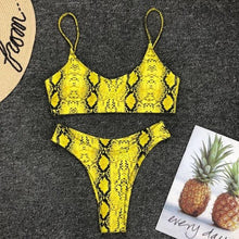 Load image into Gallery viewer, Neon Yellow Green Swimsuit Women Push Up Padded Micro Bikini Summer Beach Bathing Suit Beach Swimwear  Women's Scoop Neck Cut Out Front Lace Up Back High Cut One Piece Swimsuit
