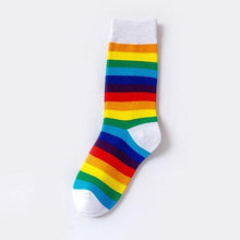 Load image into Gallery viewer, New Arrival Cotton Elasticity Sweat Women Long Sock Candy Colors Rainbow Patterned Sporty Retro Harajuku Casual Socks For Men And Women
