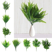Load image into Gallery viewer, New Artificial Shrubs Boston Fern Grass Fake Green Bushes Indoor Outdoor UV Resistant Indoor Outside For Home Garden Porch Window Décor
