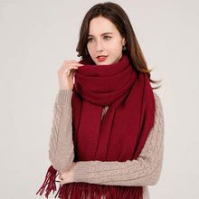 Load image into Gallery viewer, New Autumn Large Soft Pure Wool Cashmere Scarf Hijab Wraps Escharpe Lightweight Elegant Neck Warmer Women Echarpe Wraps Tassel Fine Cashmere Scarves for Ladies

