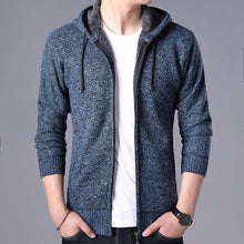 将图片加载到图库查看器，New Autumn Winter Jacket Men Warm Casual Slim Fit Fleece Jacket Elegant Jackets For Men Warm Soft Sweater Solid Jackets Casual Business Men Clothing Lightweight Hooded Jackets
