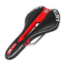 Load image into Gallery viewer, New Bicycle Saddle Ergonomic Road Bike Perforated Seat Foam Cushioned PU Leather Texture Steel Rail Cycle Accessories Mountain Bike Seat Comfortable Memory Foam Bicycle Seats For Mens
