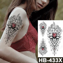 将图片加载到图库查看器，New Big Butterfly Waterproof Temporary Sticker Tattoo Elegant Black Colorful Tattoos Rose For Women Men
