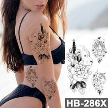 将图片加载到图库查看器，New Big Butterfly Waterproof Temporary Sticker Tattoo Elegant Black Colorful Tattoos Rose For Women Men
