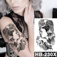 将图片加载到图库查看器，New Big Butterfly Waterproof Temporary Sticker Tattoo Elegant Black Colorful Tattoos Rose For Women Men
