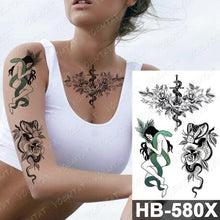 将图片加载到图库查看器，New Big Butterfly Waterproof Temporary Sticker Tattoo Elegant Black Colorful Tattoos Rose For Women Men
