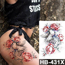 将图片加载到图库查看器，New Big Butterfly Waterproof Temporary Sticker Tattoo Elegant Black Colorful Tattoos Rose For Women Men
