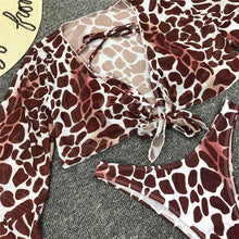 将图片加载到图库查看器，New Bikini Bikini Swimsuit For Women 3 Pieces Set Knot Front Off Shoulder Cover Up with Halter Bikini Sets Bathing Suit Women Swimwear Female Swimsuit Three-pieces Bikini set Halter Bather Bathing Suit Swim Beach Lady

