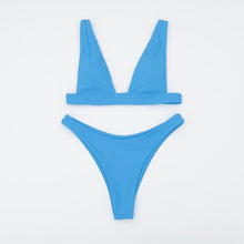 将图片加载到图库查看器，New Bikini Solid Swimsuit Women Swimwear Push Up Bikini Set Bathing Suit Summer Beach Wear Swimming Suit Two Piece Swimsuits Swimming Beachwear For Bathing Suit

