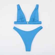 将图片加载到图库查看器，New Bikini Solid Swimsuit Women Swimwear Push Up Bikini Set Bathing Suit Summer Beach Wear Swimming Suit Two Piece Swimsuits Swimming Beachwear For Bathing Suit
