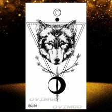 Load image into Gallery viewer, New Black Wolf Forest Sticker Tattoos Temporary Tree Fierce Animal Body Tattoo Luxury Design Custom Tatoos For Mens
