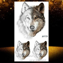 Load image into Gallery viewer, New Black Wolf Forest Sticker Tattoos Temporary Tree Fierce Animal Body Tattoo Luxury Design Custom Tatoos For Mens

