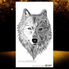 Load image into Gallery viewer, New Black Wolf Forest Sticker Tattoos Temporary Tree Fierce Animal Body Tattoo Luxury Design Custom Tatoos For Mens
