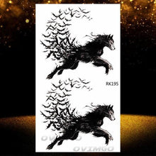 Load image into Gallery viewer, New Black Wolf Forest Sticker Tattoos Temporary Tree Fierce Animal Body Tattoo Luxury Design Custom Tatoos For Mens

