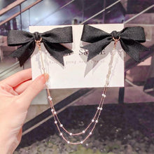 Load image into Gallery viewer, New Bow Pearls Chain Barrettes Hairpins For Women Rhinestone Spring Hair Clips Ribbon Headband Ponytail Headdress Wedding Hair Accessories for Brides and Bridesmaids
