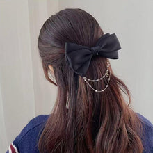 Load image into Gallery viewer, New Bow Pearls Chain Barrettes Hairpins For Women Rhinestone Spring Hair Clips Ribbon Headband Ponytail Headdress Wedding Hair Accessories for Brides and Bridesmaids

