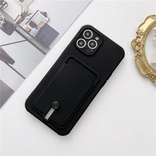 Load image into Gallery viewer, New Candy Color Wallet Card Case For iPhone 13 11 12 14 Pro Max Soft Silicone Shockproof Cover Silicone Protective Case Soft Slim Card Slot Case Compatible with iPhone 11 Purple Phone Case
