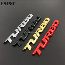 Load image into Gallery viewer, New Car Styling Car Turbo Boost Loading Boosting 3D Metal Chrome Zinc Alloy 3D Emblem Badge Sticker Decal  3D Metal Turbo Car Truck Door Body Side Fender Rear Trunk Adhesive Emblem Badge Decals Auto Accessory
