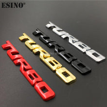 Load image into Gallery viewer, New Car Styling Car Turbo Boost Loading Boosting 3D Metal Chrome Zinc Alloy 3D Emblem Badge Sticker Decal  3D Metal Turbo Car Truck Door Body Side Fender Rear Trunk Adhesive Emblem Badge Decals Auto Accessory
