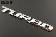 Load image into Gallery viewer, New Car Styling Car Turbo Boost Loading Boosting 3D Metal Chrome Zinc Alloy 3D Emblem Badge Sticker Decal  3D Metal Turbo Car Truck Door Body Side Fender Rear Trunk Adhesive Emblem Badge Decals Auto Accessory
